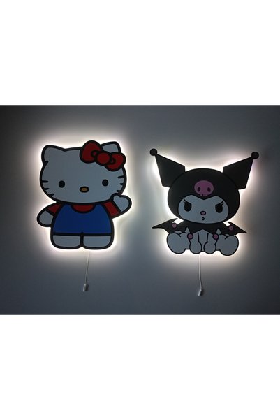 UViolets Decorative Wooden Printed Character Children's Room Night Light (2 P...