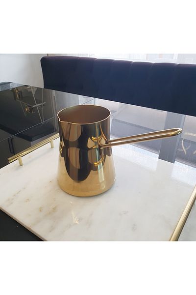 LOVYCO Gold Milk Bowl Sauce Bowl 430 Steel Shiny Decorative Handle Presentation Bowl 1000 ml