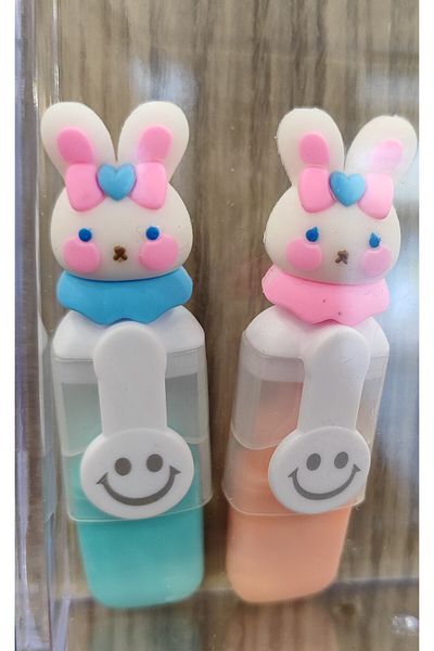 bundle island Colorful Rabbit Model Mini Highlighter (2 Pcs)