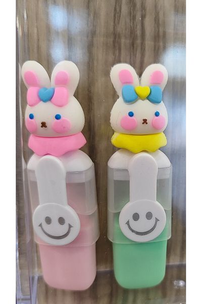 bundle island Colorful Rabbit Model Mini Highlighter (2 Pcs)