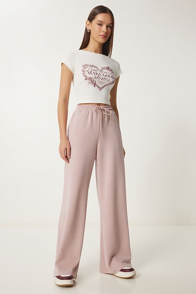 Lovelyİstanbul Pudra Lub0070 - Wide Leg Modal Sweatpants