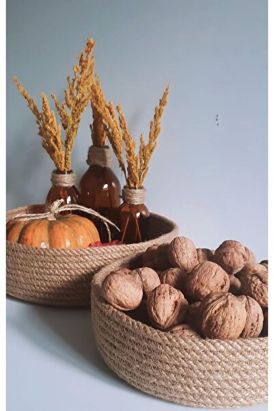 Hediyeninellitonu Σετ καλαθιού 6 χιλιοστών ψάθινο σχοινί γιούτας 2 τεμαχίων - Πολλαπλών χρήσεων