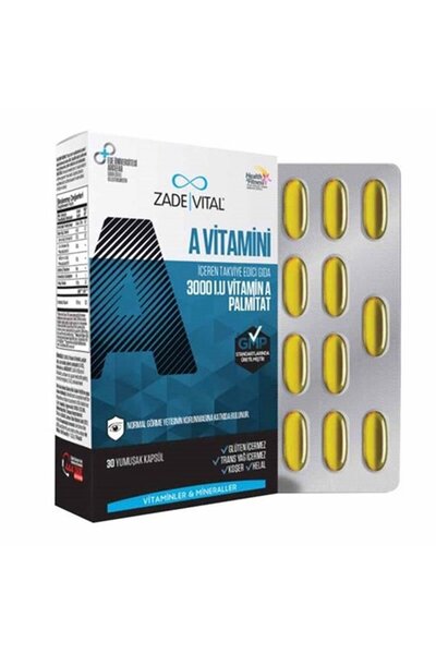 ZADEVİTA Zade Vital A - 30 كبسولة مكمل فيتامين بليستر