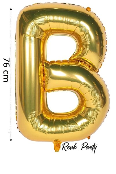 renk party Folyo Balon B Harfi Helyum Balon 76 Cm Gold Renk - B Harf Balon - ...