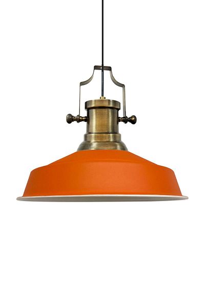 Bamyum Asletl Industrial Vintage Hängelampe 40 cm, Orange Metall Pendelleuchte