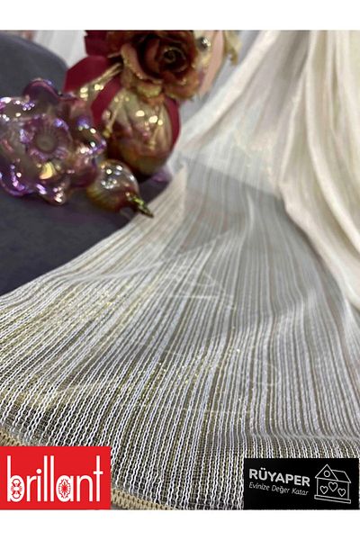 Brillant New Season Gold Glitter Don'T Want Ironing Frequently Pleated Heavy Gramaged Luxury Diamond Tulle Curtain