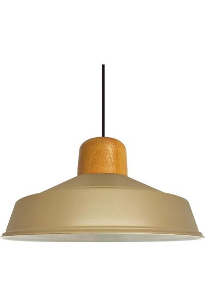Bamyum Asletl-Holz Industrial Vintage Hängelampe  40 cm, Beige Metall Pendelleuchte