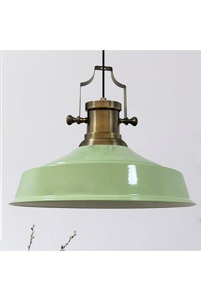 Bamyum Asletl Industrial Vintage Hängelampe  40 cm, Minz Grün Metall Pendelleuchte