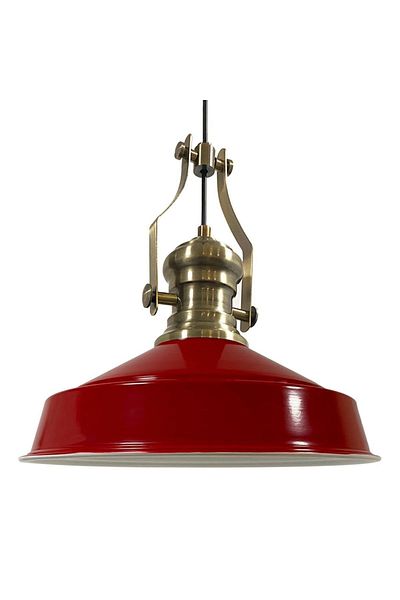 Bamyum Neo-Asletl Industrial Vintage Hängelampe  40 cm, Rot Metall Pendelleuchte