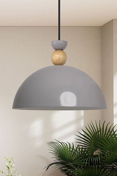 Bamyum Yimpi Küchenlampe Hängend Vintage Ø30 cm, Hängelampe Küche Grau