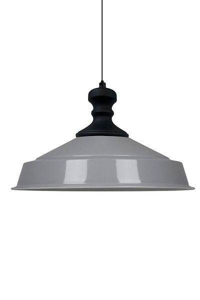 Bamyum Asletl-Knob Industrial Vintage Hängelampe  40 cm, Grau Metall Pendelleuchte
