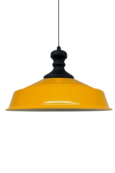 Bamyum Asletl-Knob Industrial Vintage Hängelampe  40 cm, Gelb Metall Pendelleuchte