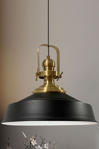 Bamyum Asletl Industrial Vintage Hängelampe  40 cm, Schwarz Metall Pendelleuchte