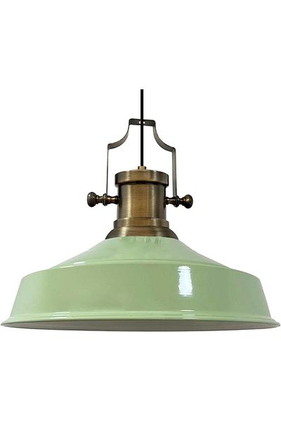 Bamyum Asletl Industrial Vintage Hängelampe  40 cm, Minz Grün Metall Pendelleuchte