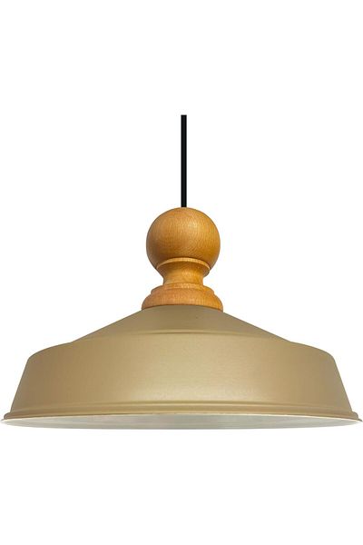 Bamyum Asletl-Holz Industrial Vintage Hängelampe  40 cm, Beige Metall Pendelleuchte