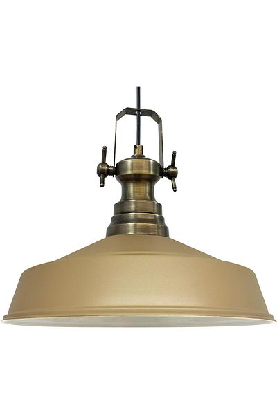 Bamyum Neo-Asletl Industrial Vintage Hängelampe 40 cm, Beige Metall Pendelleuchte