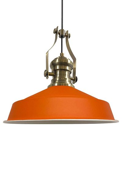 Bamyum Neo-Asletl Industrial Vintage Hängelampe 40 cm, Orange Metall Pendelleuchte