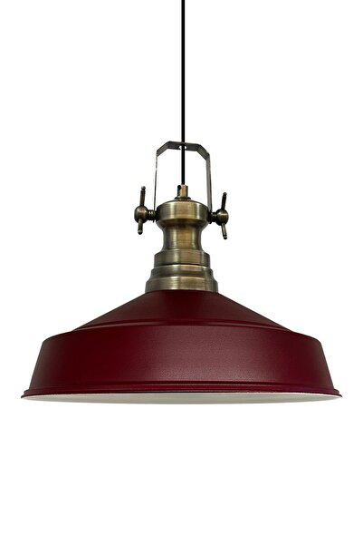 Bamyum Neo-Asletl Industrial Vintage Hängelampe  40 cm, Burgundisch Metall Pe...