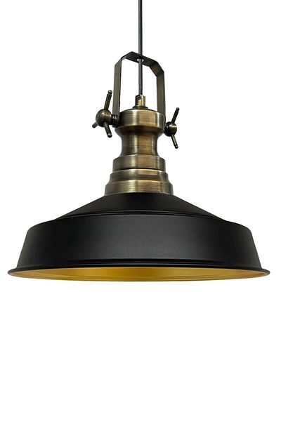 Bamyum Neo-Asletl Industrial Vintage Hängelampe  40 cm, Schwarz Metall Pendelleuchte