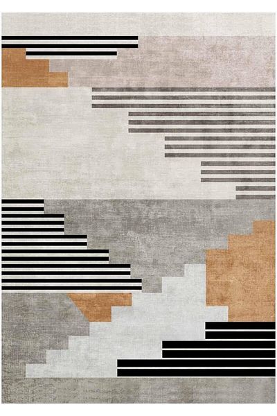 Bamyum Carie Bedruckter Teppich Chenille-Druck Maschinell Hergestellt 160 x 230 cm Multicolor Teppich