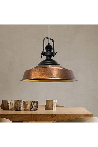 Bamyum Asletl Industrial Vintage Hängelampe  40 cm, Kupferfarbe Metall Pendelleuchte