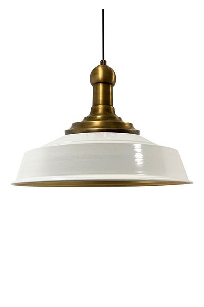 Bamyum Asletl-LongKnob Industrial Vintage Hängelampe  40 cm, Weiß Metall Pendelleuchte