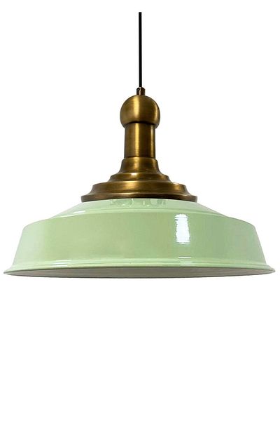 Bamyum Asletl-LongKnob Industrial Vintage Hängelampe  40 cm, Minz Grün Metall Pendelleuchte