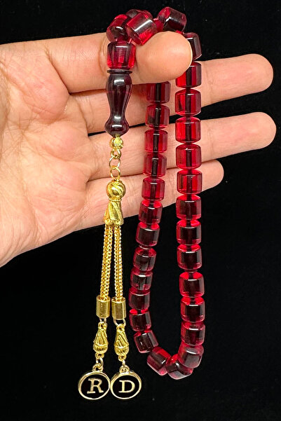 Fabula Silver Harfli Tesbih Ateş Kehribar Sevgililer Günü Hediyesi Kırmızı Re...