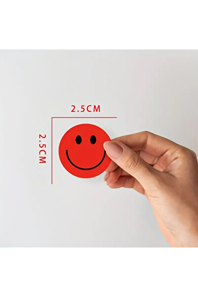 hdcw 500 ADET 2.5cm RULO YAPIŞKANLI ÇOK RENKLİ EMOJİ STICKER ETİKET HEDİYE PAKETLEME