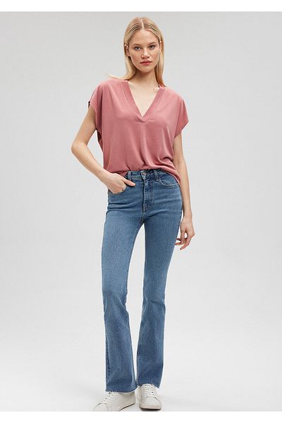 Mavi Μπλουζάκι ροζ V-Neck Lux Touch Tencel - Regular Fit 1612250 -71072