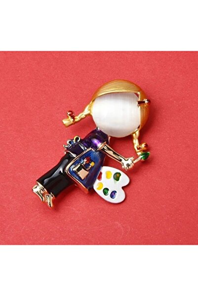 Genel Markalar Ressam Kız Broş