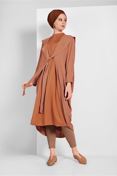 TRENDTESETTÜR Γυναικείο Μπουφάν Casual Cut Lace Up σε καφέ (CAMEL) 6039