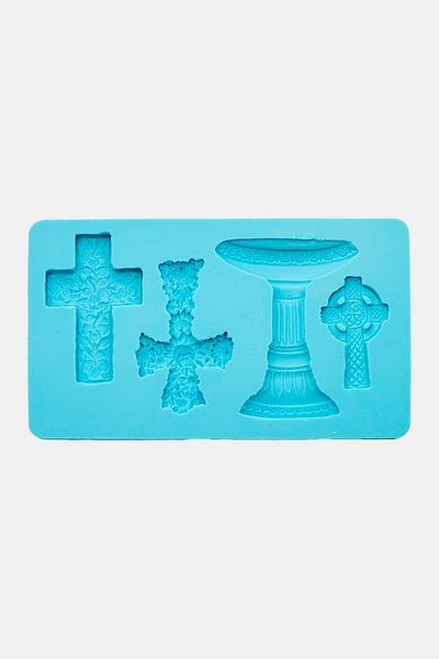 iBiLi Silicone 3d Fondant Mould Crosses, Blue