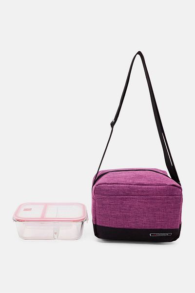 IRIS Lunch Bag With 2 In 1 Glass Lunch Box Set 3,5 L, Purple