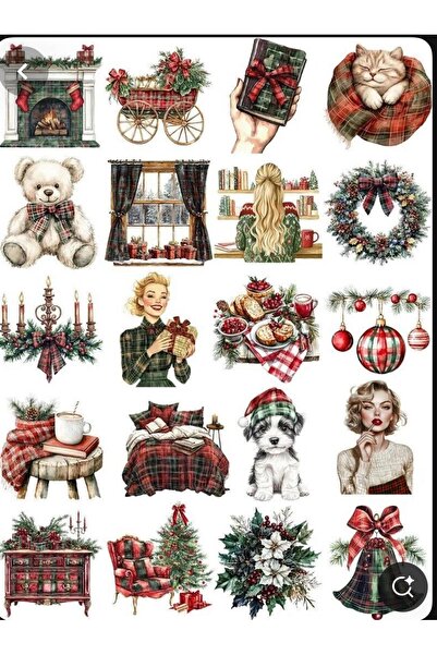 SF SCRAPBOOK KIRTASİYE Yılbaşı Temalı Dekoratif Şeffaf Sticker Seti – Festiva...