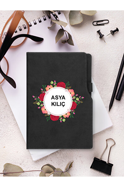 muadilshop Sert Kapaklı Tarihsiz 224 Sayfa Çizgili Kişiselleştirilebilir Kişi...