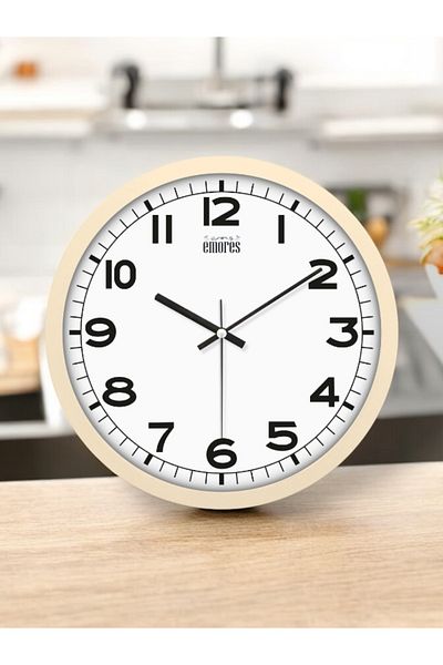 EMORES 30 cm Real Glass Silent Mechanism Wall Clock