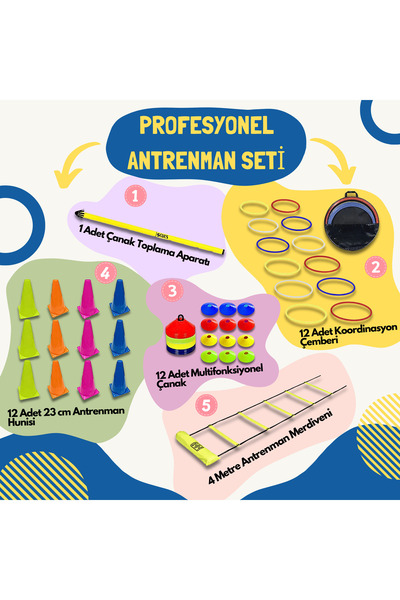 SCUCS 38 PARÇA Hız, Denge ve Koordinasyon İçin Özel Antrenman Ekipmanı - Profesyonel Sporcu Seti