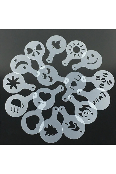 Choice 16 قطعة (مجموعة واحدة) 16 قطعة من قوالب القهوة، نموذج طباعة قهوة فاخر،...