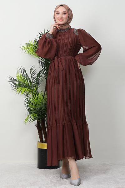 Giza Giyim Copper Hijab Evening Dress