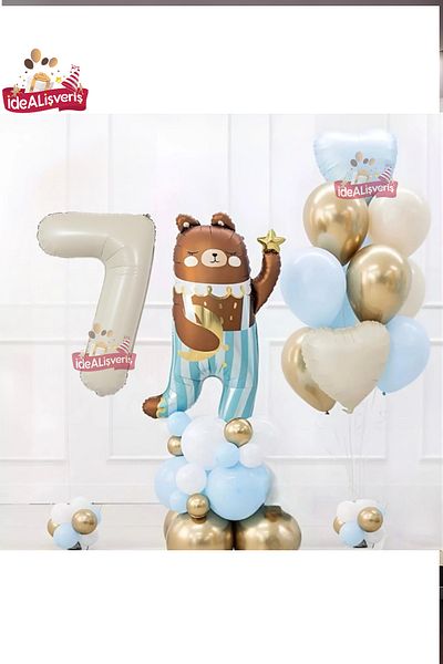 Laviyosa ΧΑΡΙΤΩΜΕΝΟ TEDDY BEAR BEAR FOIL 7 ΗΥΓΕΙΩΝ ΚΡΕΜΑ ΦΟΥΛΟΛ ΣΕΤ ΣΤΟΛΙΣΤΙΚΟ ΓΕΝΕΤΕΙΩΝ