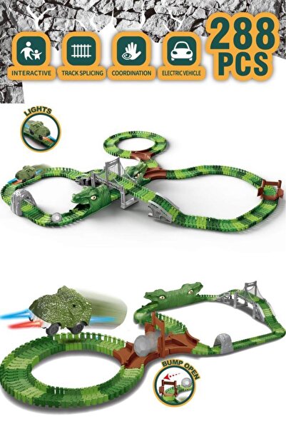 Kayyum Dinosaur Tracks 288 Parça Dinozor Temalı Hareketli Raylar Full Set Din...