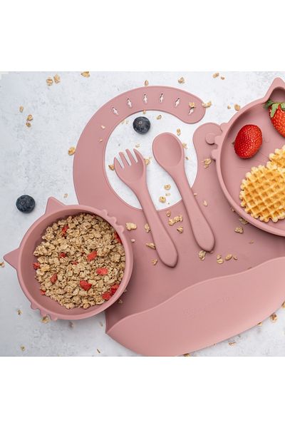 OEM Set Diversificare, AppeKids, 100% Silicon, Kitty - Old Rose