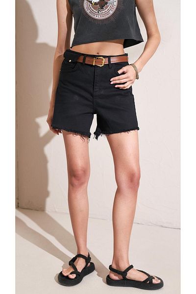 TENA Pantaloni scurți din denim negri (6813) pentru femei