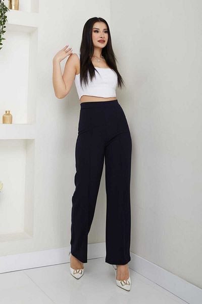 Santra Wide Leg Front Drawstring Waist and Leg Area Gathering Pants