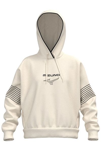 MIZUNO Λευκό γυναικείο φούτερ με κουκούλα αθλητικής