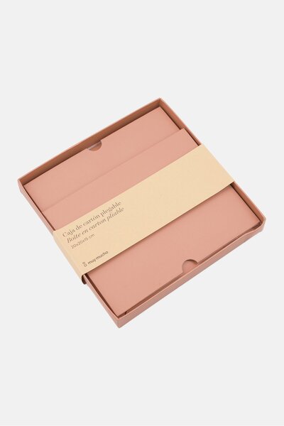 Muy Mucho صندوق من الورق المقوى القابل للطي، بني غامق