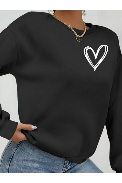 İpeksi Silky Women's Long Sleeve Crew Neck Viscose Two Thread Blouse