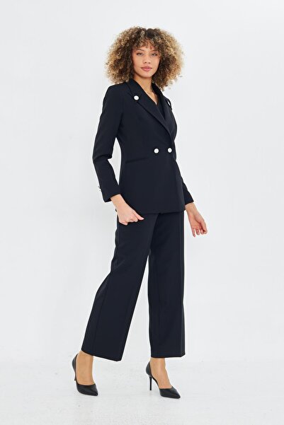 LOVELF Black 3-Piece Set - Button Detailed Collar