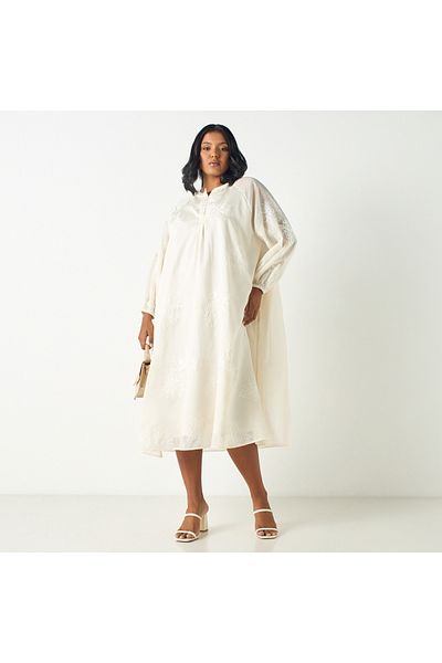 Ulla Popken Embriodered Floral Dress